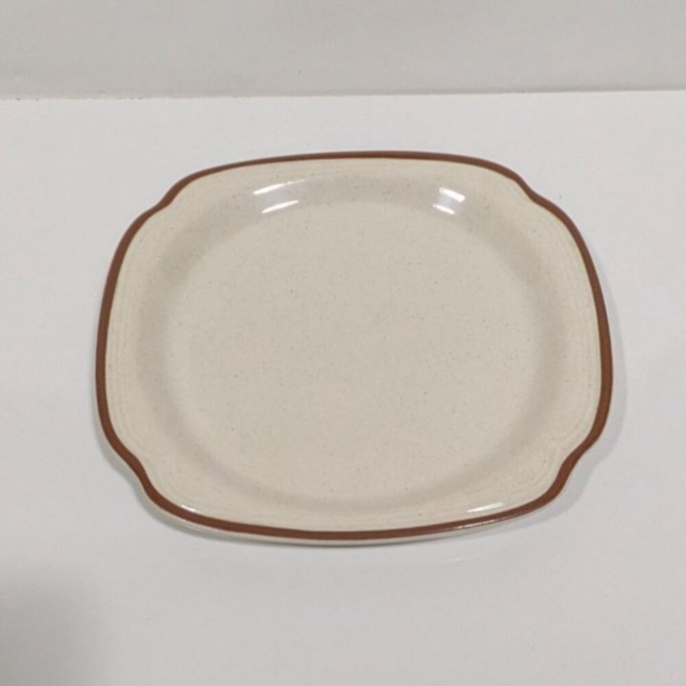 Syracuse China Brown Speckled Restaurant Ware Dinner Plate Rectangle Beige Brown